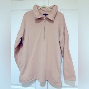 J.Crew NWOT university long, half-zip tunic size L